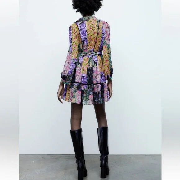 Zara floral printed short dress - Picture 5 of 7